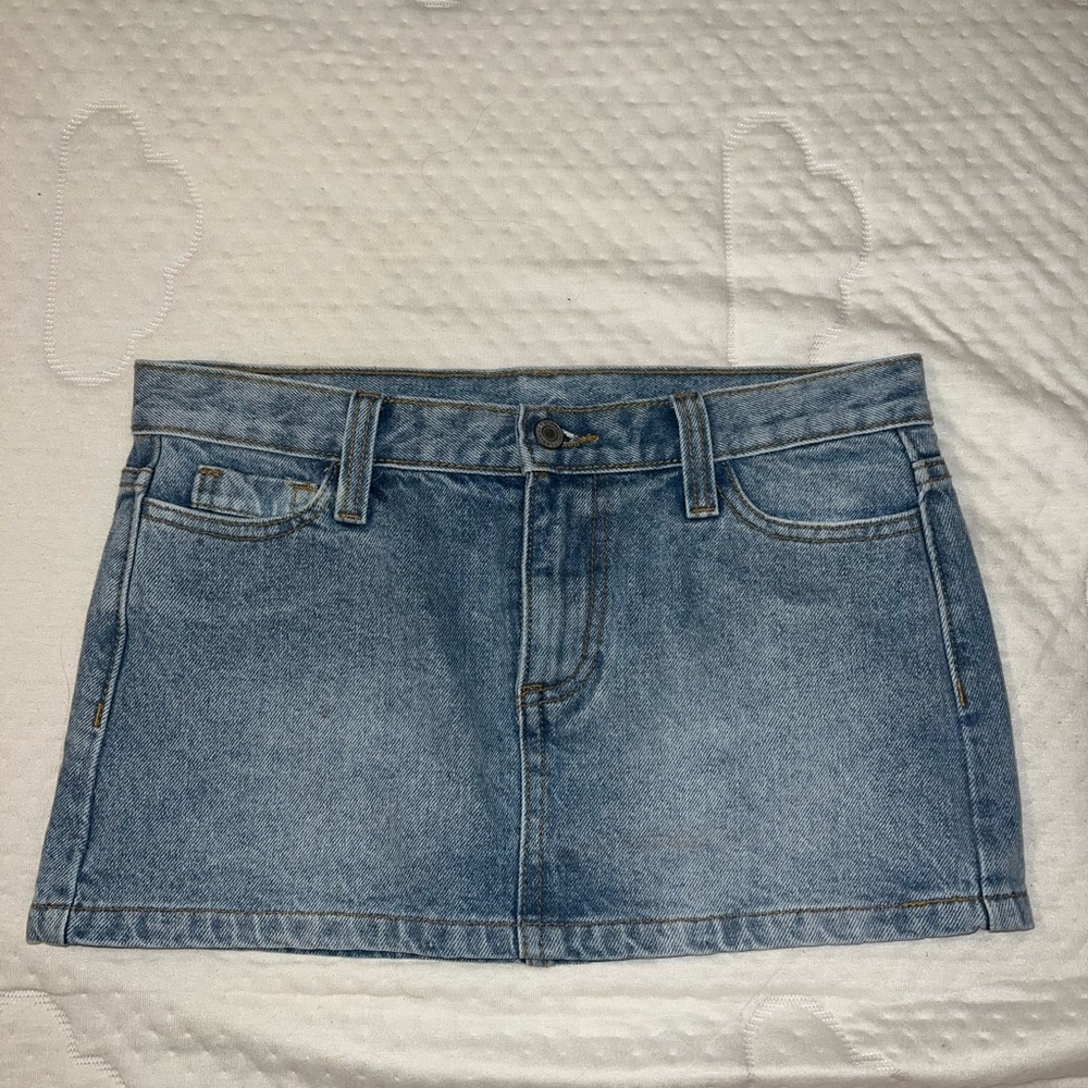 Brandy Melville Light Blue Denim Mini Skirt
